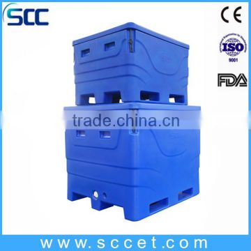 SCC brand LLDPE&PU high quality Insulated Fish Tubs Insulated Fish Totes