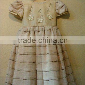 Hot sale taffeta ruffle sleeve one pieces dress for kids cute child dress