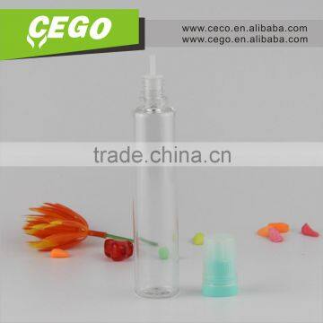 30ml transparent e liquid e cigrette pet bottle with childproof cap