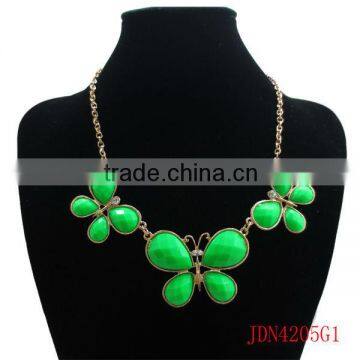 green butterfly pendant necklace for young girl