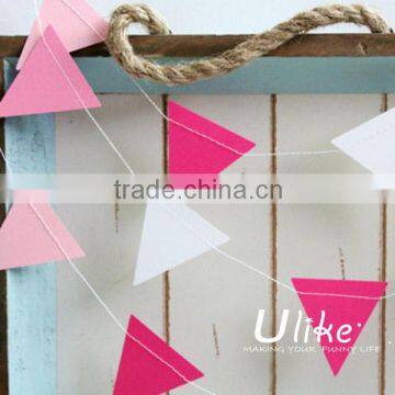 welcomed party paper jointed banner garland triangle shaped cheap paper banners for christmas hanging decorate