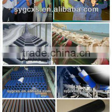 The parts of coal mine conveyor system hdpe yellow conveyor roller 133x315