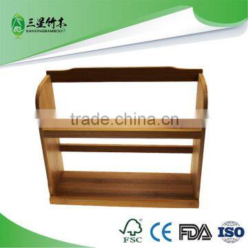 wholesale double layer High Quality Bamboo Solid Spice Rack