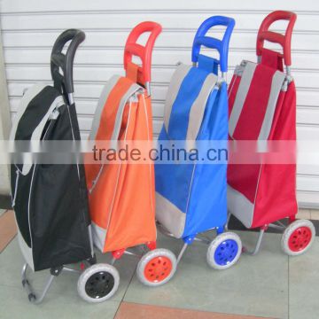 2015 personal metal shopping cart, kids shopping trolley/polyester PVC coated shopping trolley bag