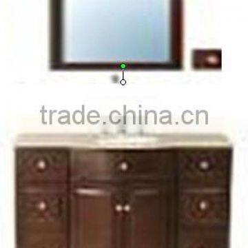 Single sink wooden mirror ceiling mount one light vanity lights