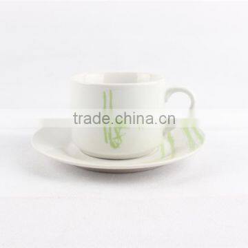 Bamboo design decal cup and saucer espresso cup and saucer