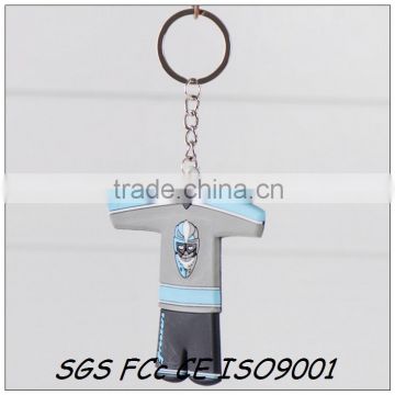 Football start rubber keychain wholesale/custom pvc rubber keychain production/rubber clothes keyrings manufacturer in shenzhen