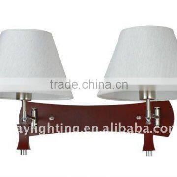 Elegant hotel wall sconce double light wooden sconce