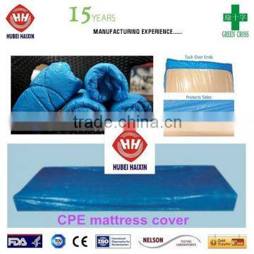 eco-friednly disposable CPE mattress cover, soft and comfortable CPE mattress cover, the Cheapest disposable mattress