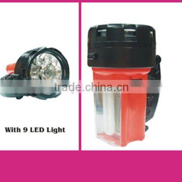 Factory selling of LED Handheld Spotlight with Car Cigarette Lighter Plug and 6V 4Ah Rechargeable Lead-acid Battery