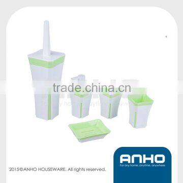 Two-tone square horn plastic bathroom set