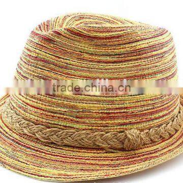 Cheap Promotion personalized classical paper straw woven fedora hat