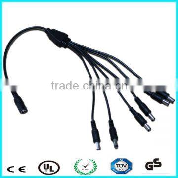 High quality low voltage dc 1 to 6 power splitter cable