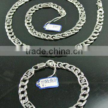 BN135 Fashion Stainless Steel Bracelet & Necklace Jewelry Set