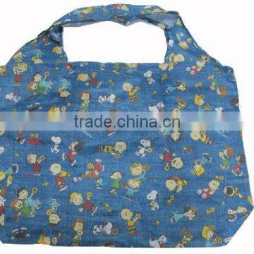 Eco-friendly Snopy Family Folding Shopping Bag 210D PU Great Capability Shopping Bags;Practical and Durable Shopping Bag