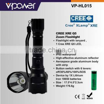 CREE XRE Q5 Zoom Flashlight