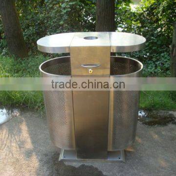 Outdoor using perforated stainless steel recycle bin waste bins