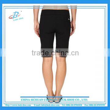 Women Balck Slim Fit Button Shorts photo-2