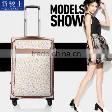 China Factory Polyester Bag Trolley Colorful Flower Printed Luggage Trolley Bag photo-3