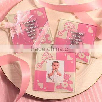Baby Girl Glass Photo Coaster