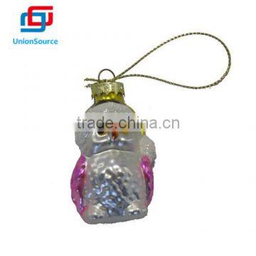 2015 hot sale christmas glass doll decoration with small cap