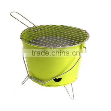 BBQ Outdoor Barbecue Bucket Portable Charcoal Camping Grill Festival Camp Fire photo-3