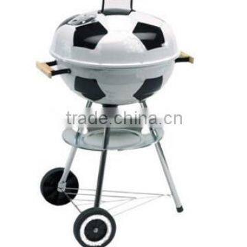 portable chracoal bbq,football shape, take easy to carry for outdoor sport.