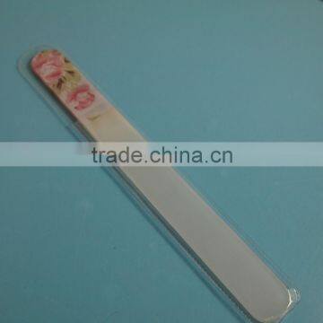 BLC-006 195mm Flower design handle with pvc bag rounded glass nail files double