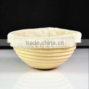 Rattan bowl shape banneton with liner