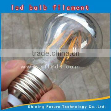 shadowless led bulb lamp dimmable mirror silver cover a60 6w 8W filament bulb light