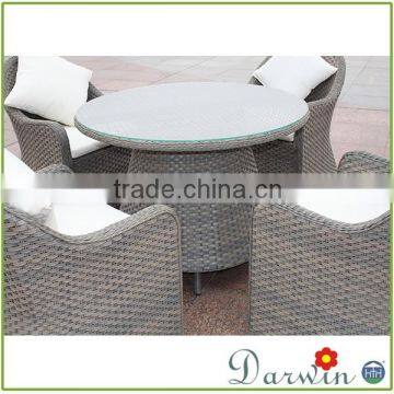Modern Rattan Wicker Coffee Shop Bali Table and Chairs Recycled Plastic Outdoor Furniture photo-3