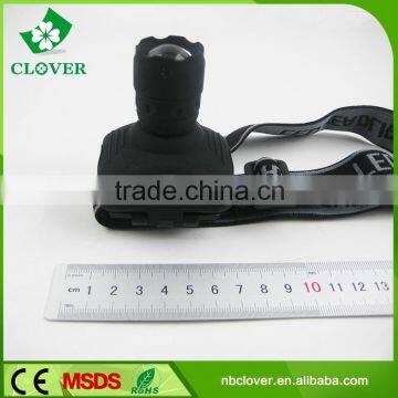 High Power Zoom Headlamp 3*AAA Battery 1W Led Cree Headlamp Manufacturers