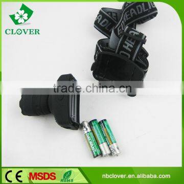 High Power Zoom Headlamp 3*AAA Battery 1W Led Cree Headlamp Manufacturers