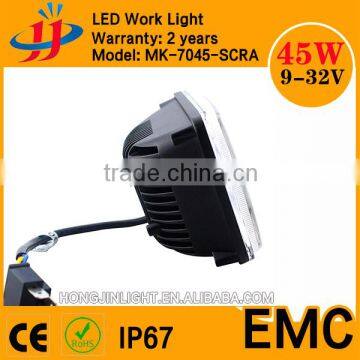 Hot Sale Led Work Light 45W Flush Mount Jeep Headlight 7inch 12v Square Headlamp