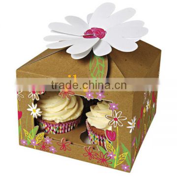 fancy sweet paper box for cupcake with window