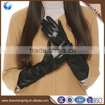 New style fashion ladies warm winter long sheepskin leather hand gloves importers