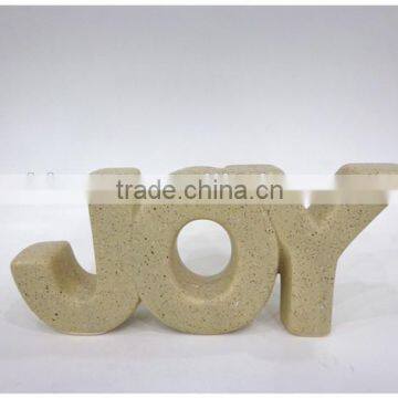 morden decorative character figurine in joy shape word