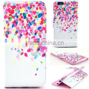 Colourful painted wallet flip cover with card slot for iphone 5