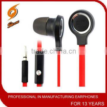 4.0mm flat cable Stereo handsfree wholesale earphone&earbud shantou factory