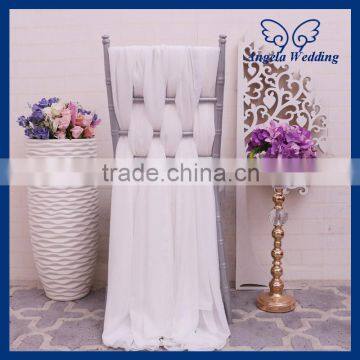 SH008B Wholesale cheap fancy wedding chiffon chair sash