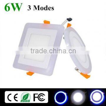 New Arrival Round Square recessed 6W led Panel light with three lighting models