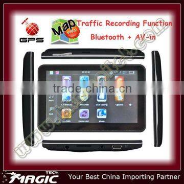 Traffic Recording and Bluetooth + AV-in gps navigator