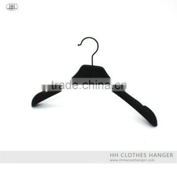 Black plastic clothes hanger coat hanger with notches