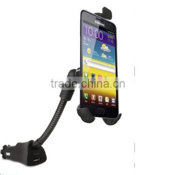 Best selling double usb ports car mobile phone charging holder