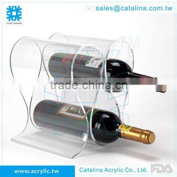 Home Decoration Acrylic Waving Wine Bottle Display Holder