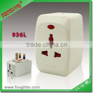 13A multi socket adaptor with light world travel adaptor socket