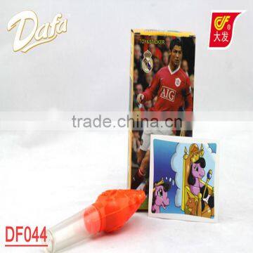 Dafa gift birds candy toy with sticker packed in box