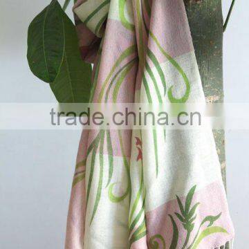 Finest Worsted Wool Printed Pashmina Shawls for Woman