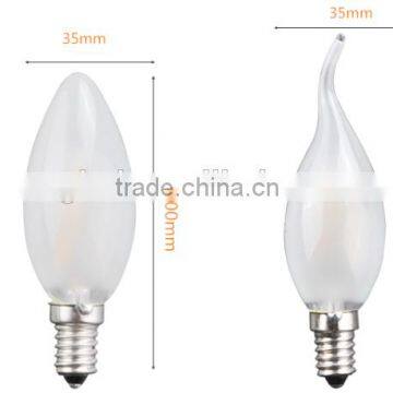 led Filament bulb 2W/4W E14 E12 fialment candle bulbs white/warm white AC220V/110V led lighting lamp edison bulb