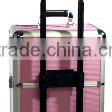 Aluminium Trolley Case in Striking Ribbed Pink(XY-804)